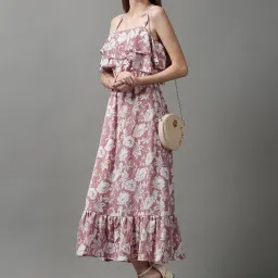 showoffff SHOWOFF Mauve Printed A-Line Dress image 5