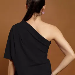 Athena Women Solid One Shoulder  Top image 4