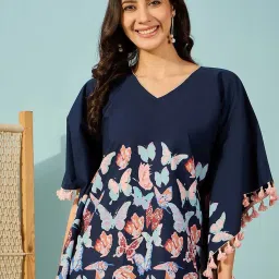 The Kaftan Company Blue Print Top image 1