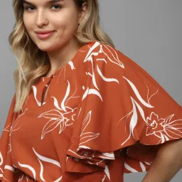 Allen Solly Orange Floral Print Top image 5