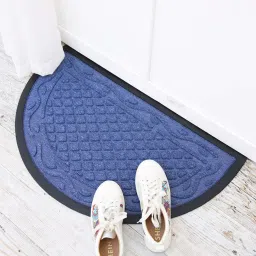 Ariana Blue Microfibre Double Happy Feet Outdoor Door Mat - Set of 2 image 1