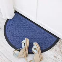 Ariana Blue Microfibre Double Happy Feet Outdoor Door Mat - Set of 2 image 2