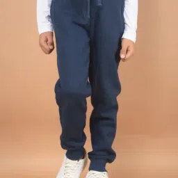 Crimsoune Club Boys Blue Cotton Blend Solid Joggers-picture-29