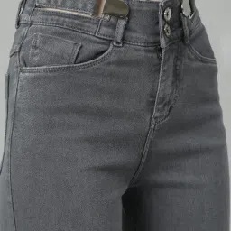 showoffff SHOWOFF Grey Denim Straight Fit Mid Rise Jeans image 5