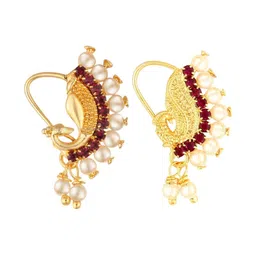 Gold Plated Alloy Nath Nose Pins-image-43