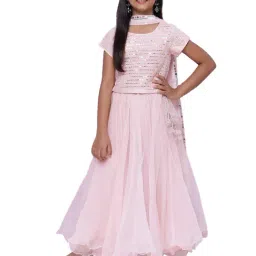 BIBA Girls Pink Embellished Choli, Lehenga with Dupatta-picture-18