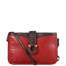 Hidesign Ecom Red Textured Medium Sling Handbag-picture-25