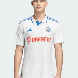 Adidas White Regular Fit Printed India Test Match Cricket Jerseys-image-46