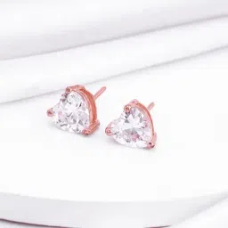 GIVA 92.5 Sterling Silver Solitaire Heart Stud Earrings for Women-picture-32