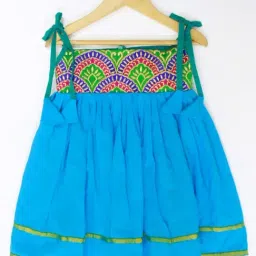 Many Frocks Kids Blue Embellished Dress-picture-35