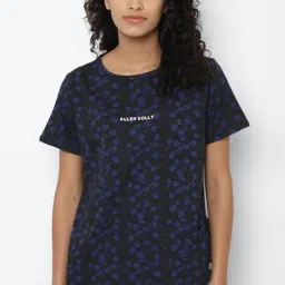 Allen Solly Black Floral Print Sleep Tees-image-36