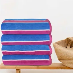 Trident Home Furnishing Pink & Blue Cotton 500 GSM Bath Towel - Set of 4-picture-11