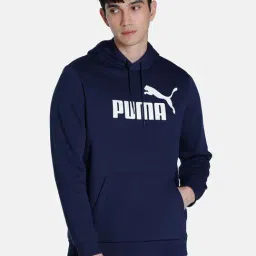 Puma Blue Cotton Regular Fit Printed Hooded SweatShirt-picture-18