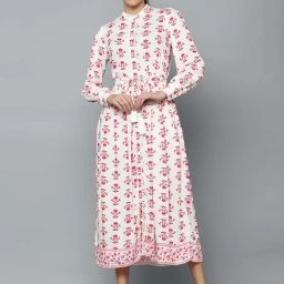 Allen Solly White Printed A-Line dress-picture-38