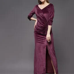 Miss Chase Wine Velvet Maxi Gown-picture-20