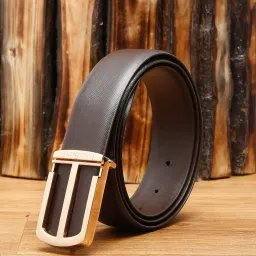 Louis Stitch Brown Textured Leather Formal Belt for Men image 1
