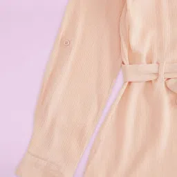 Pantaloons Junior Kids Peach Cotton Embroidered Full Sleeves Top image 5