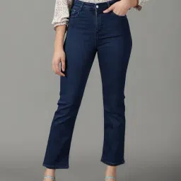 SHOWOFF Navy Straight Fit High Rise Jeans-image-13