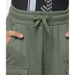 Peter England Kids Olive Textured Joggers image 5