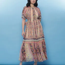Label Ritu Kumar Multicolor Floral Print Maxi Dress image 1