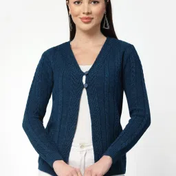 Kalt Teal Self Design Cardigan image 1