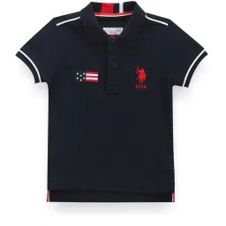 U.S. Polo Assn. Kids Navy Printed Polo T-Shirt image 1