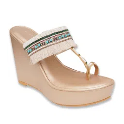 Sole House Women's Gold Toe Ring Wedges image 1