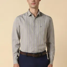 Allen Solly Grey Slim Fit Striped Shirts image 1