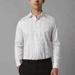 Louis Philippe White Cotton Slim Fit Printed Shirt-picture-40