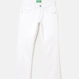 United Colors of Benetton Kids White Solid Jeans image 1