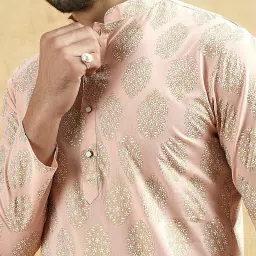 KISAH PLUS Peach Regular Fit Printed Kurta image 5