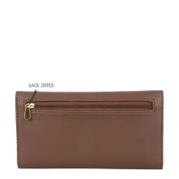 Baggit Brown Solid Tri-Fold Wallet for Women image 3