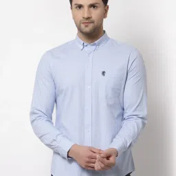 Red Tape Blue Cotton Regular Fit Striped Shirt image 1