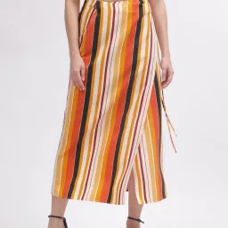 Gant Multicolored Striped Wrap Skirt image 1