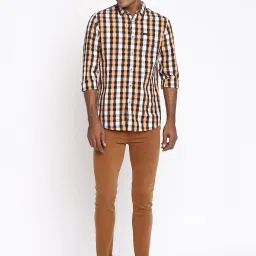 Lee Orange Slim Fit Check Shirt image 5