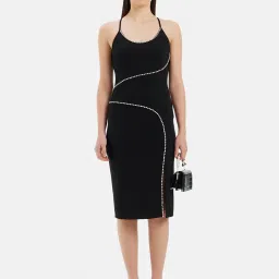 Kazo Black Embellished Bodycon Dress image 1