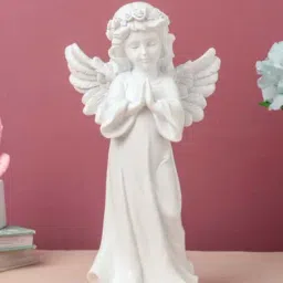 nestasia Artisanal White Praying Angel Resin Showpiece With Wings & Smooth Finishing For Decoration & Gifting-picture-18