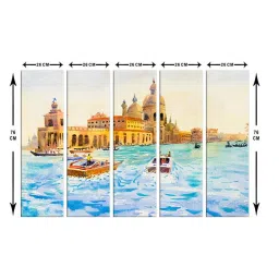 999Store Printed Multicolor MDF 5 Panels Wall Art image 5