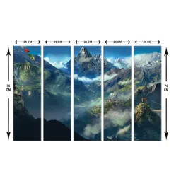 999Store Printed Multicolor MDF 5 Panels Wall Art image 5
