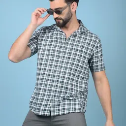 Crimsoune Club Green Cotton Slim Checks Shirt image 1