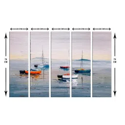 999Store Printed Grey MDF 5 Panels Wall Art image 5