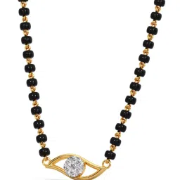 candere by kalyan jewellers 18k Yellow Gold BIS Hallmark and Cubic Zirconia Mangalsutra Pendant with Chain for Women image 5