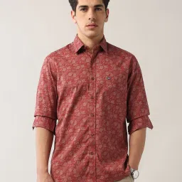 Arrow Sport Red Cotton Slim fit Floral Casual Shirt image 1
