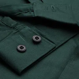 Louis Philippe Jeans Green Cotton Regular Fit Shirt image 5