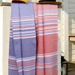 Bianca Lavender & Red 100% Cotton 230 GSM 'Jadore' Bath Towel - Set of 2 image 1