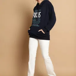 Vimal Jonney Navy Printed Hoodie image 4