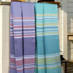 Bianca Lavender & Aqua 100% Cotton 230 GSM 'Jadore' Bath Towel - Set of 2 image 1