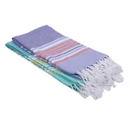 Bianca Lavender & Aqua 100% Cotton 230 GSM 'Jadore' Bath Towel - Set of 2 image 3