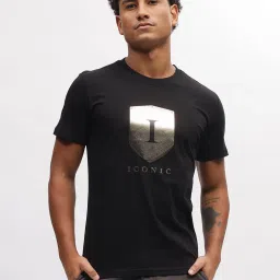Iconic Men Typography Regular Fit Cotton T-shirt image 1