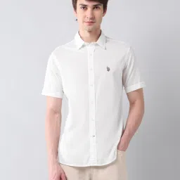 U.S. Polo Assn. White Cotton Regular Fit Shirt image 1